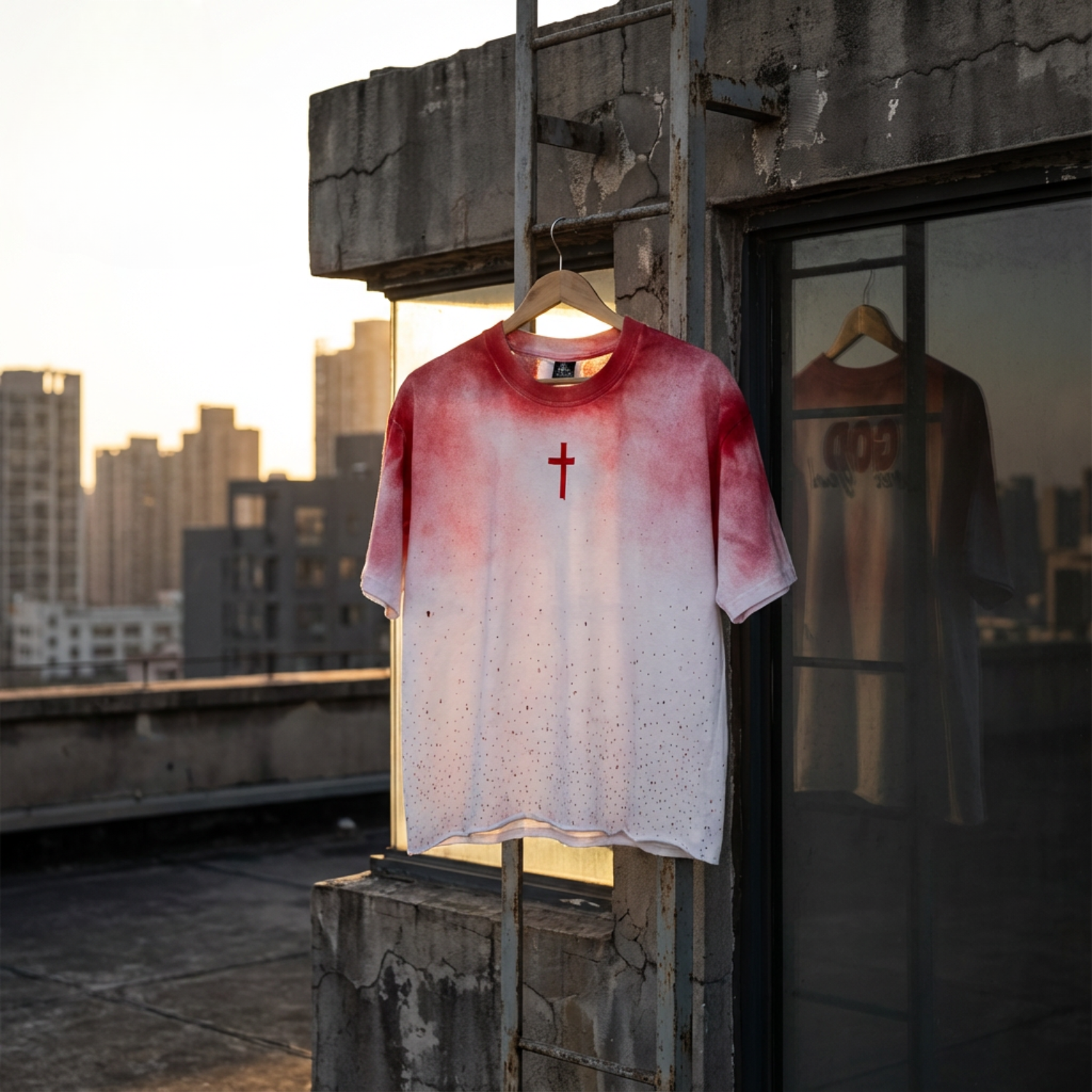 RBG Custom God Loves You T-Shirt (White/Blood of Jesus Red)