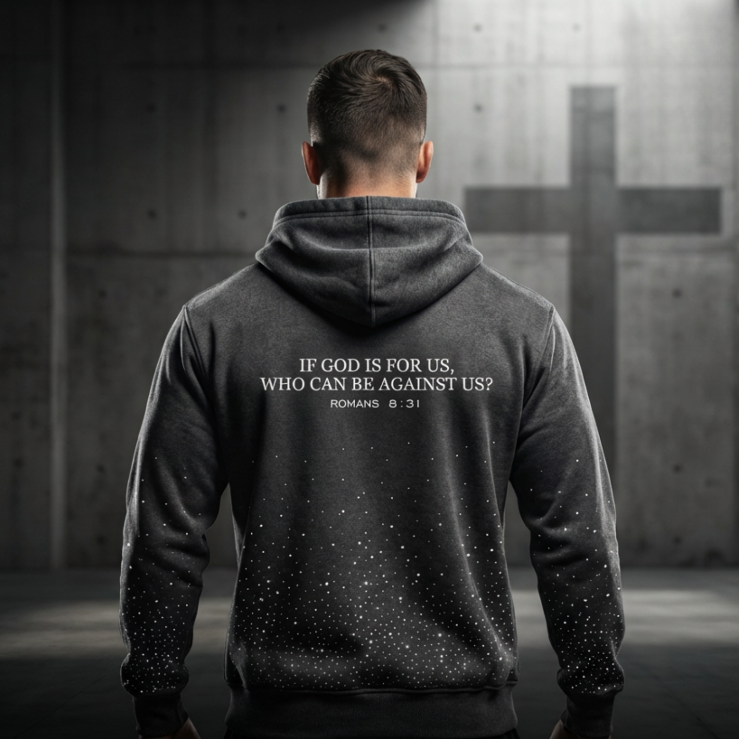 RBG Cross Diamond Roman Hoodie (Acid Wash Grey)