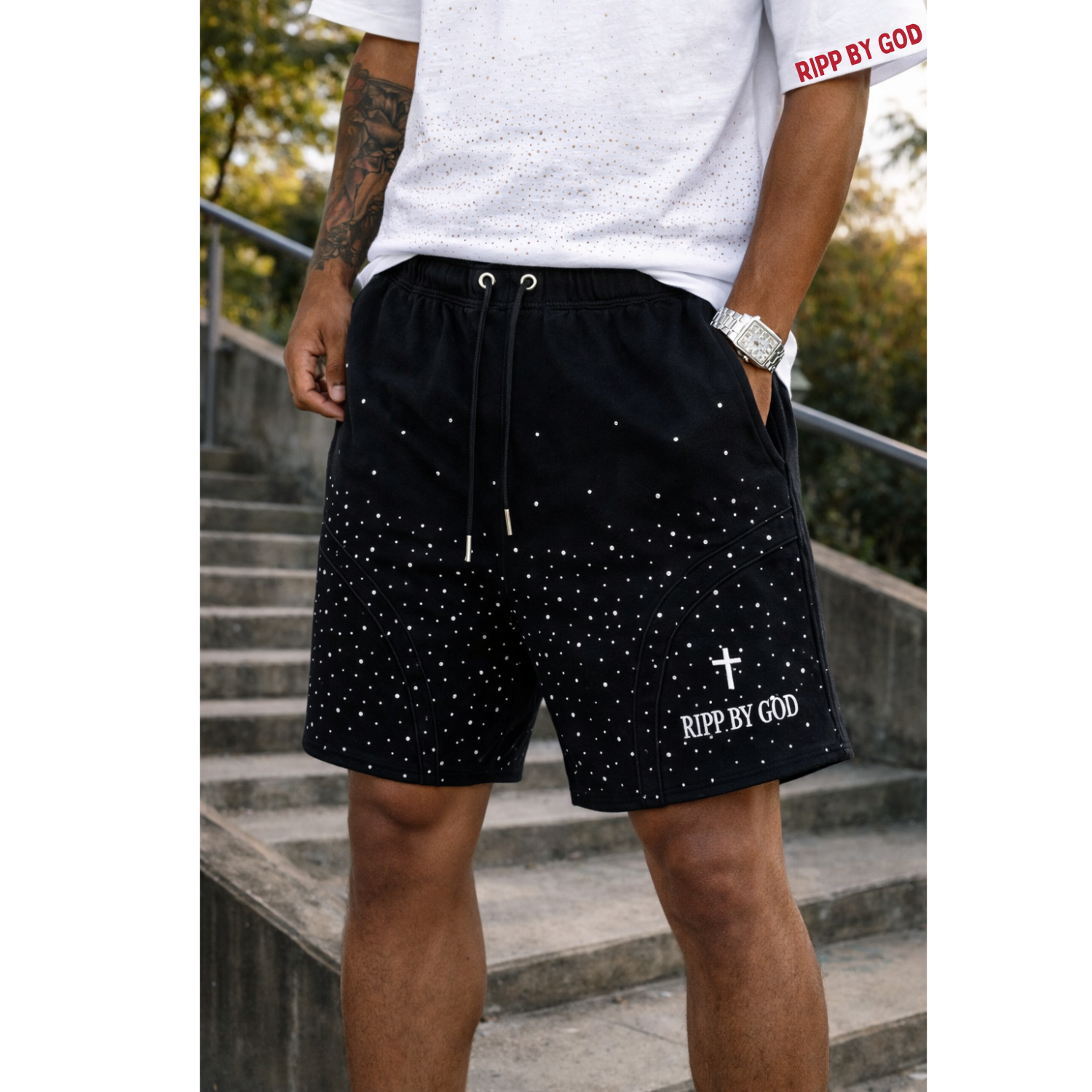 RBG Cross Diamond Shorts (Black)