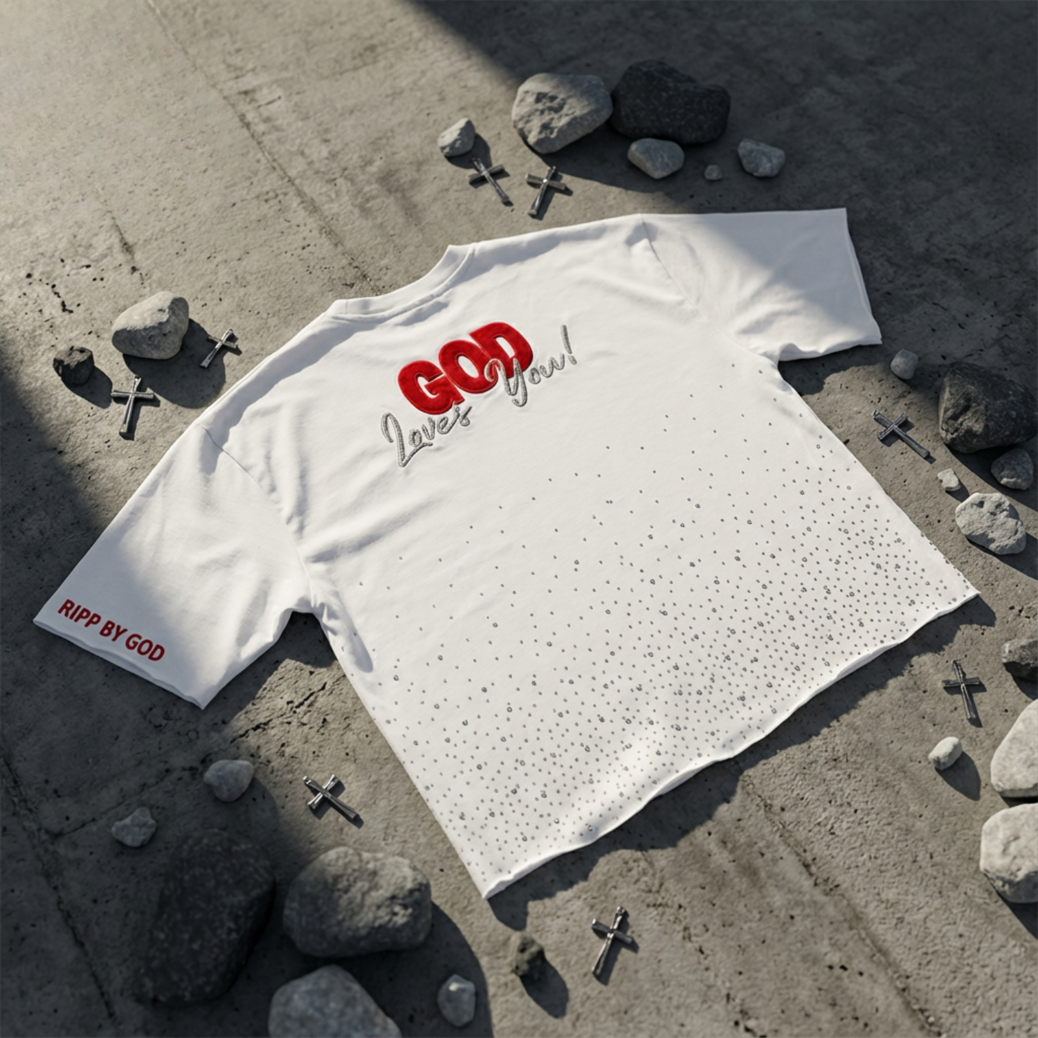 RGB God Loves You T-shirt (White)