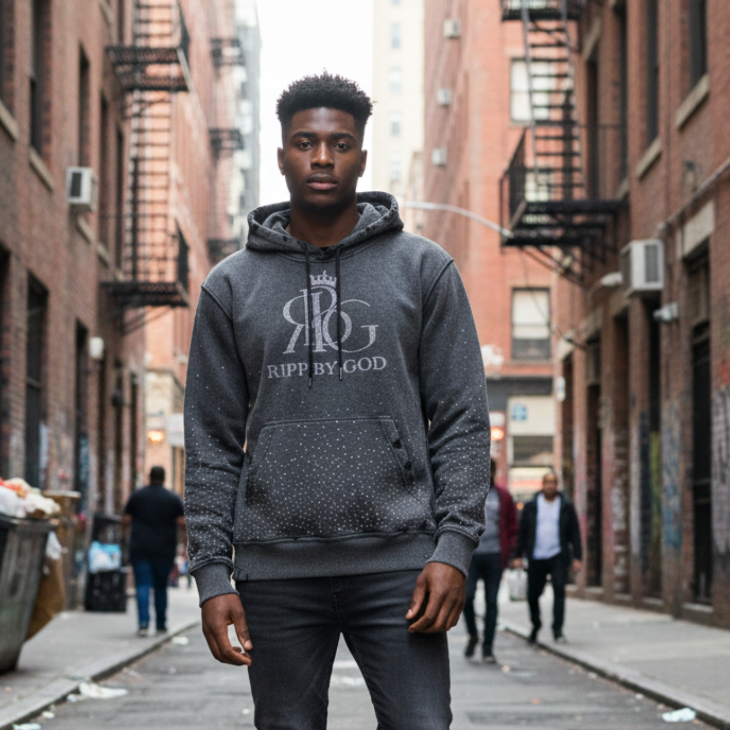 RBG Lux Diamond Hoodie (Acid Wash Grey)