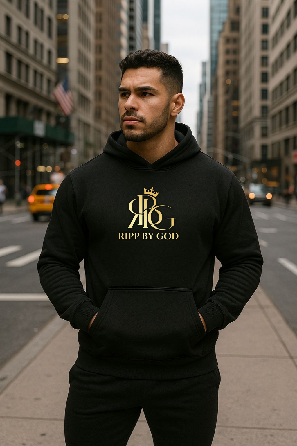 GodMode Christian Hoodie – Black Pullover with Gold Logo | Romans 8:31 Inspired.